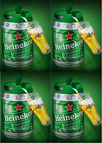 4 x 5 l Barril con grifo (de Heineken draught Keg 5%