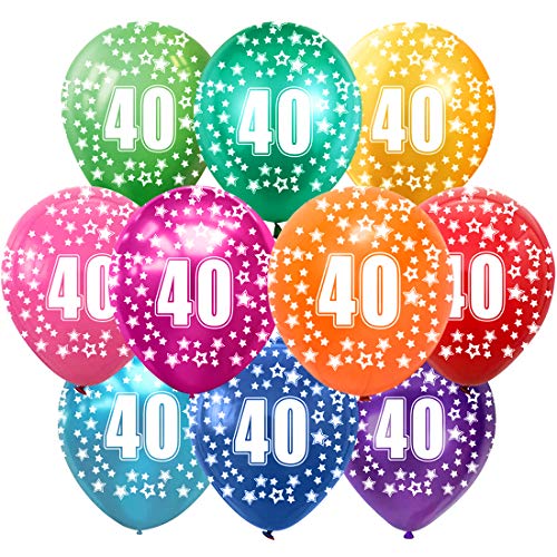 40 Cumpleaños Globos Decoracion Cumpleaños 40 Años Globos de látex, 30 cm, Colores Surtidos, Paquete de 30 40 Cumpleaños Globos Decoracion Cumpleaños 40 Años Globos de látex, 30 cm, Colores Surtidos, Paquete de 30
