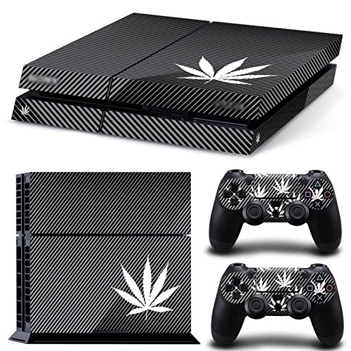 46 North Design Ps4 Playstation 4 Pegatinas De La Consola Marijuana + 2 Pegatinas Del Controlador