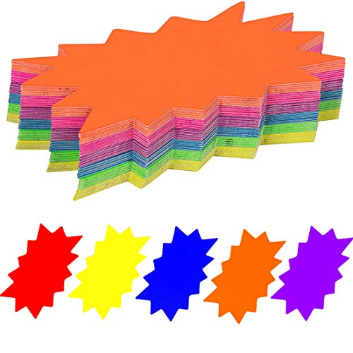 50 PCS Signos 12 * 16cm Etiquetas de precio de papel de neón para la tienda minorista Fiesta Venta de automóviles Oficina 5 Etiquetas de pantalla a color brillante