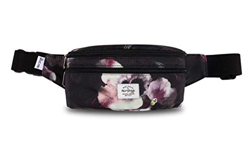 521s Precioso Bolso de Moda para la Cintura, 20x6x11 cm, Polkadots, Floral, Negro 521s Precioso Bolso de Moda para la Cintura, 20x6x11 cm, Polkadots, Floral, Negro