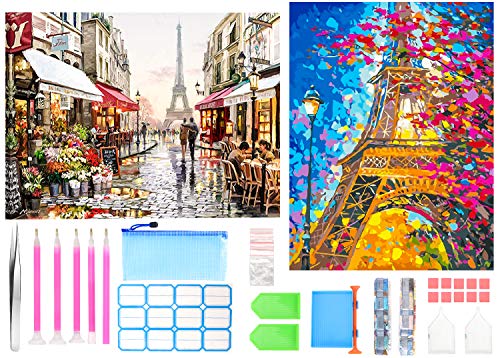 5D Diamante Pintura Kits, 2 Piezas Taladro Completo Bordado de Cristal Pinturas de Diamantes de Imitación, DIY Artesanía con Herramienta para Adultos y Niños Torre Eiffel & Pareja para Decoración 5D Diamante Pintura Kits, 2 Piezas Taladro Completo Bordado de Cristal Pinturas de Diamantes de Imitación, DIY Artesanía con Herramienta para Adultos y Niños Torre Eiffel & Pareja para Decoración