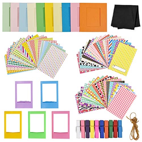 Accesorios para cámaras(60 Marcos de Pegatinas Diferentes,10 Marcos de Papel,5 Marcos de Cuadros de plástico,10 Clips Colgantes con cordón,1 paño de Microfibra) para Fujifilm Instax Mini 9/8+/8 Accesorios para cámaras(60 Marcos de Pegatinas Diferentes,10 Marcos de Papel,5 Marcos de Cuadros de plástico,10 Clips Colgantes con cordón,1 paño de Microfibra) para Fujifilm Instax Mini 9/8+/8
