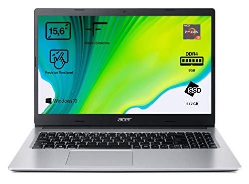 Acer Aspire 3 - Portátil 15.6" FullHD (Ryzen 5 3500U, 8GB RAM, 512GB SSD, UMA Graphics, Windows 10 Home), Color plata - Teclado QWERTY Español Acer Aspire 3 - Portátil 15.6" FullHD (Ryzen 5 3500U, 8GB RAM, 512GB SSD, UMA Graphics, Windows 10 Home), Color plata - Teclado QWERTY Español