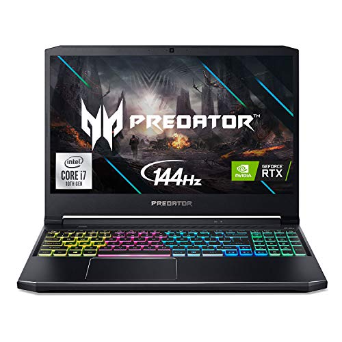 Acer Predator Helios 300 Gaming Laptop PC, 15.6 Inch Full HD 144Hz 3ms IPS Display, Intel i7-10750H, RTX 2060 6GB, 16GB DDR4, 512GB PCIe NVMe SSD, Wi-FI 6, American English Backlit Keyboard