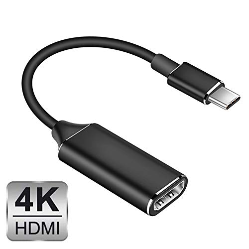 Adaptador USB C a HDMI, adaptador HDMI tipo C a 4K, compatible con Thunderbolt 3, salida de audio de vídeo para MacBook Pro 2018/2017/2016, MacBook Air, Samsung (negro)