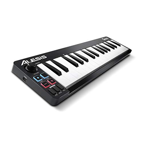 Alesis Qmini - Teclado controlador MIDI USB portátil de 32 teclas de acción sintetizador sensibles a la velocidad y software de producción musical