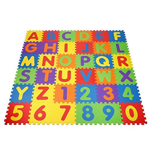 Alfombra Infantil Puzzle para Niños 36 Mat Espuma Letras Y Números Infantil Juego Alfombrillas 30.5 x 30.5cm