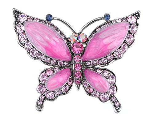 Alilang Repro Vintage Checa rosa de mariposa Fashion broche con forma de Pin ?