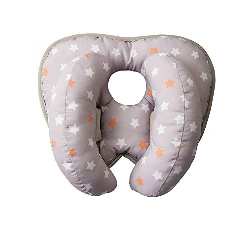 Almohada de viaje ajustable para bebé para silla de paseo o cama, 2 en 1 cochecitos de silla de paseo Soporte de cuello suave para 6 meses a 2 año Bebé(Rosado morado)