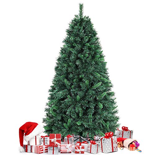 amzdeal 180CM Árbol de Navidad - Árbol Artificial con 750 Puntas, Material PVC Resistente al Fuego, Base Metálica Estable, Frondoso y Vívido, Montaje Fácil, Decoración Exterior/Interior