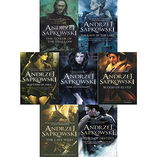 Andrzej Sapkowski Witcher Series Collection 7 Books Box Set (The Last Wish, Sword of Destiny, Blood of Elves, Time of Contempt, Baptism of Fire)