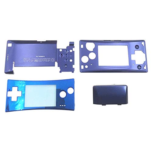 Ansemen Cáscara de Vivienda Kit para Nintendo Gameboy Micro GBM - 4PCS Faceplate Front Bottom Estuche de Vivienda Kit de Reparación（Azul）