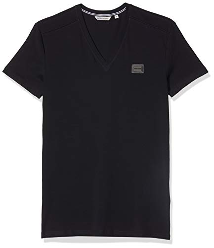 Antony Morato T-Shirt Sport Slim Scollo V con Placchetta Camiseta de Tirantes, Azul (BLU Notte 7066), X-Large para Hombre