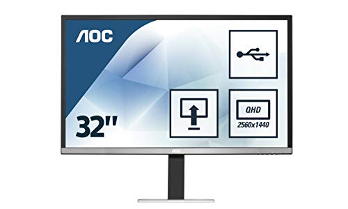 AOC Monitores Q3277PQU - Pantalla para PC de 32" QHD 2K (resolución 2560x1440 tecnología FlickerFree, Altavoces, VESA, HDMI, Displayport, USB)