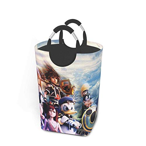 AOOEDM Videojuego Kingdom Hearts Cesto de la Ropa Bolsa de cesto Ropa Sucia Almacenamiento Impermeable Plegable 50 litros para baño Dormitorio Armario Colección de Juguetes Organizador de almacenamie