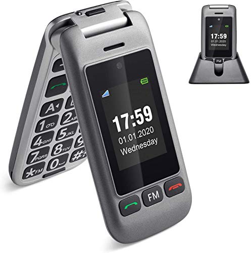 Artfone 3G Teléfono Celular Senior para Personas Mayores Teclas Grandes para Mayores con MMS, SOS, Cámara, 2,4 Pulgadas, con una Base de Carga - Gris Artfone 3G Teléfono Celular Senior para Personas Mayores Teclas Grandes para Mayores con MMS, SOS, Cámara, 2,4 Pulgadas, con una Base de Carga - Gris