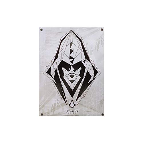Assassins Creed - Cartel de chapa 3D – Logotipo de Assassin – 38 x 28 cm.