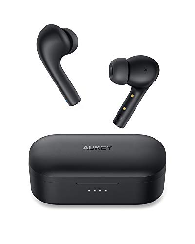 AUKEY Auriculares Inalámbricos Bluetooth 5 Sport, Carga Rápida USB-C, Deportivos IPX6 Impermeable, Micrófono Incorporado, Control Táctil, Reproducción de 30 Horas