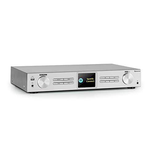 auna iTuner 320 - sintonizador Digital HiFi, Spotify Connect, WLAN, Internet, Dab+ y Radio FM, USB, Pantalla HCC, Salidas de Audio ópticas y Digitales, Mando a Distancia, Función Bluetooth, Plateado auna iTuner 320 - sintonizador Digital HiFi, Spotify Connect, WLAN, Internet, Dab+ y Radio FM, USB, Pantalla HCC, Salidas de Audio ópticas y Digitales, Mando a Distancia, Función Bluetooth, Plateado