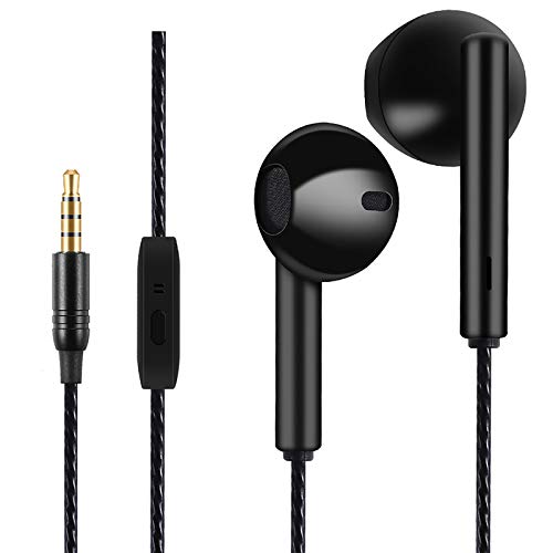 Auriculares, Auriculares in ear, Resistente al Sudor, Aislamiento del Ruido, Sonido Bajos Potentes para Samsung,Xiaomi,Huawei etc (Negro)