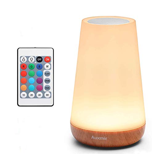 Auxmir Luz Nocturna LED, Lámpara de Mesita de Noche, Iluminación de Ambiente Interior, Control Remoto y Tactil, Temporizador, USB Recargable, Cambio de 13 Colores, para Niños, Dormitorio, Cámping Auxmir Luz Nocturna LED, Lámpara de Mesita de Noche, Iluminación de Ambiente Interior, Control Remoto y Tactil, Temporizador, USB Recargable, Cambio de 13 Colores, para Niños, Dormitorio, Cámping