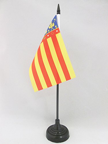 AZ FLAG Bandera de Mesa de la Comunidad Valenciana 15x10cm - BANDERINA de DESPACHO Valenciana 10 x 15 cm