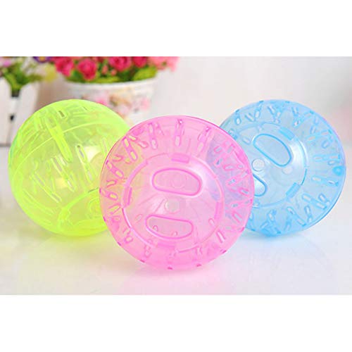 Ba30DEllylelly Juguetes para jugar a mascotas de colores brillantes, juguetes de plástico para roedores, pelota para correr, hámster, jerbo, rata, bolas de ejercicio, juguetes para jugar