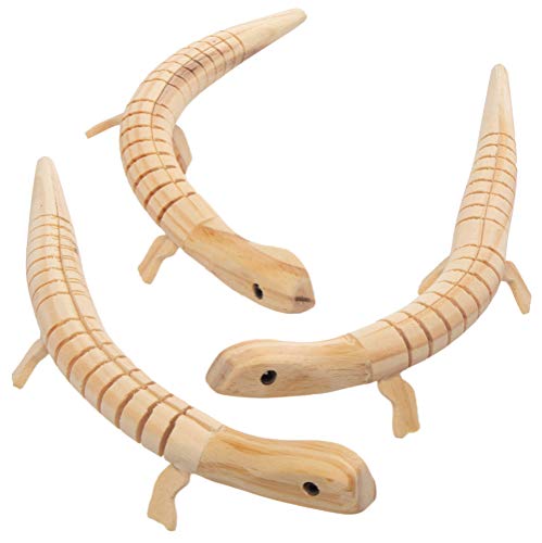 Baker Ross Proyecto artesanal de lagartos de madera flexible - Ideal para manualidades, regalos, recuerdos y más para niños (paquete de 3) (EF609)