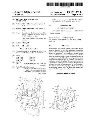 Ballistic vest and holster combination: United States Patent 9933233 (English Edition)