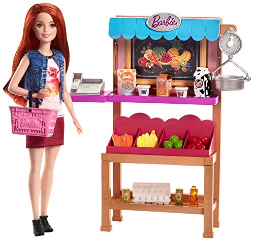 Barbie tienda de comestibles, accesorios muñeca (Mattel FJB27)