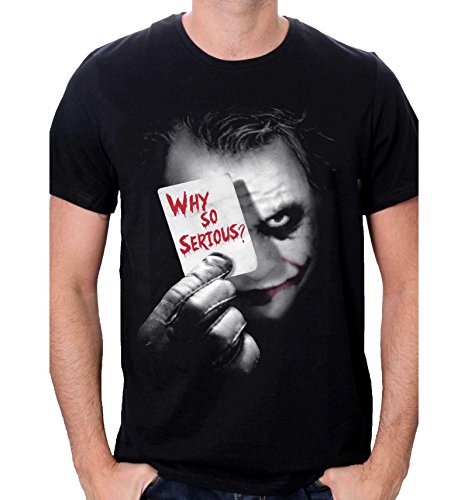 Batman Joker Why So Serious Camiseta, Negro, L para Hombre