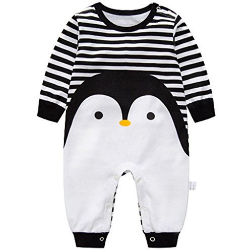 Bebés Pijama Pingüino Algodón Mameluco Niñas Niños Peleles Sleepsuit Caricatura Trajes, talla 9-12 meses