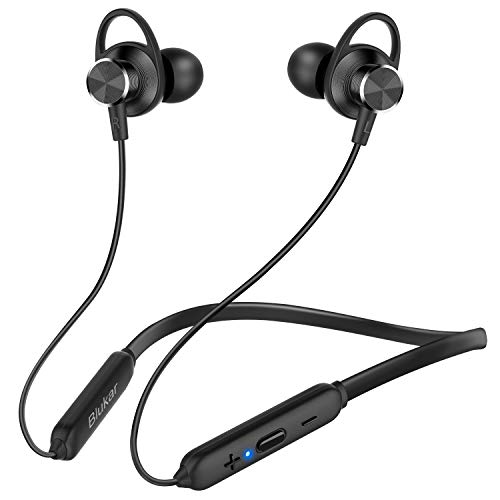 Blukar Auriculares Bluetooth 5.0, Auriculares Inalámbricos Bluetooth Deportivos Magnético In-Ear Estéreo HiFi con Micrófono Anti-Sudor y Cancelación de Ruido Duración 10H para iOS Android