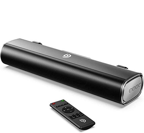 Bomaker, Mini Barra de Sonido 2.0 Canales para TV/PC, 50W Mini Soundbar Portátil Inalámbrico, Altavoces Bluetooth 5.0 con Control Remoto, Tapio I, Soporte Conexiones de Ópticos/USB/AUX - Negro