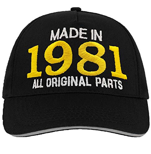 Bombo Hecho en 1981 todas las piezas originales^ 40 años de cumpleaños sombrero negro