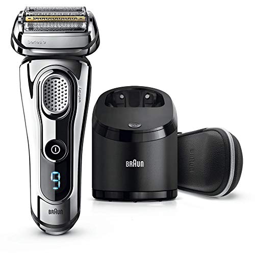 Braun 9297 Series 9 - Afeitadora Eléctrica, Máquina de Afeitar Barba en Seco y Mojado, Recortadora de Precisión Integrada, Recargable, color Cromo