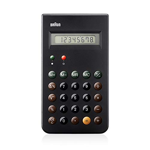 Braun BNE-001-BK - Calculadora electrónica, capacidad de operación de 8 digitos, tapa protectora deslizante, apagado automático, color negro