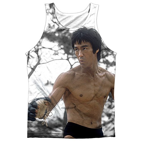 Bruce Lee Battle Ready Adult Tank Top White 2X