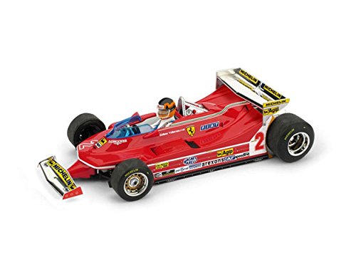 Brumm BM0577CH Ferrari 312 T5 G.Villeneuve 1980 N.2 5th Monaco GP + Pilote 1:43 Compatible con