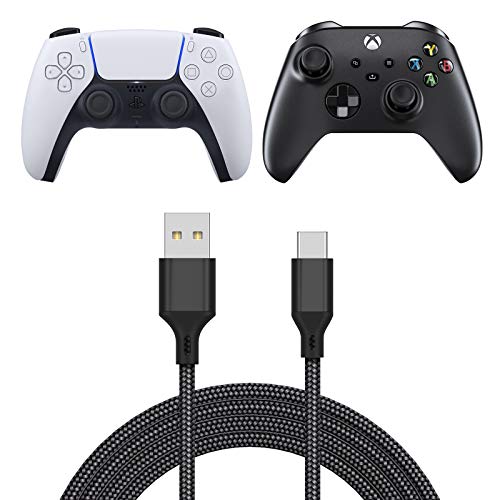Cable de carga para Xbox Series X/Series S, cable de carga rápida USB tipo C, compatible con mandos Sony PS5 Dual Sense Controllers, Nintendo Swith y Switch Lite- 5 m