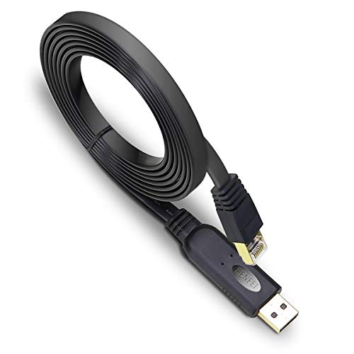 Cable de consola USB, BENFEI 1,8m USB a RJ45, Compatible con Cisco, Netgear, Ubiquity, LINKSYS, TP-Link, routers/conmutadores para ordenadores portátiles en Windows, Mac, Linux, chip FTDI