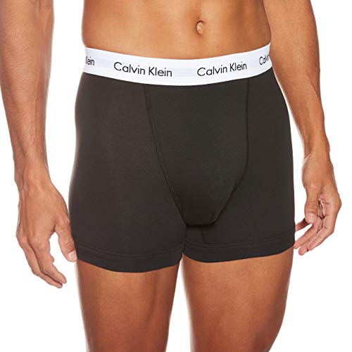 Calvin Klein Hombre - Pack de 3 bóxers de tiro medio - Cotton Stretch, Negro, L, (Pack de 3)