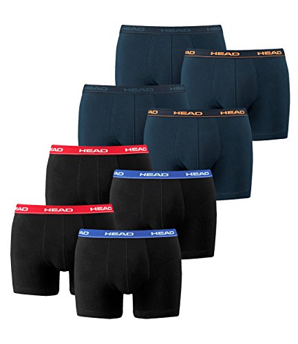 Calzoncillos bóxer para hombre HEAD 841001001 pack de 8 unidades. 2x red/blue/black 2x peacoat/orange M