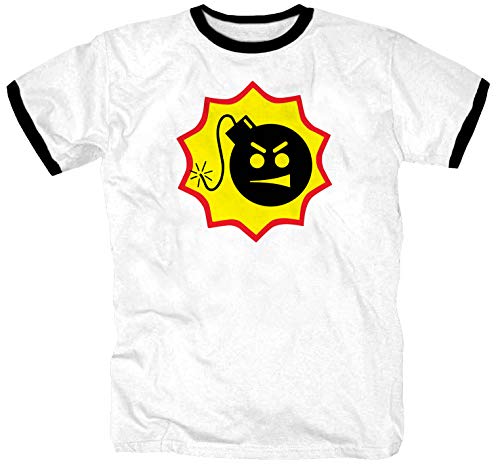Camiseta de manga corta con diseño de serie Gamer Oldschool Retro Computer Ego Shooter Blanco XL