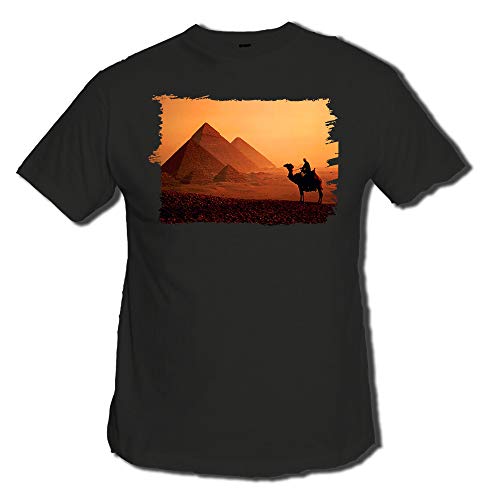 Camiseta Negra Gran PIRAMIDE Egipto Giza Moda Verano Tshirt