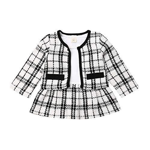 Carolilly Conjunto de ropa para niña (2 piezas, tutú, vestido, chaqueta y princesa) Blanco A. 1-2 Años