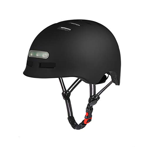 Casco de Bicicleta con Faro LED Integrado y Casco de Ciclismo Ligero de luz Trasera para Hombres y Mujeres Adultos