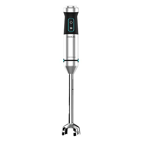 Cecotec Batidora de mano Power TitanBlack 1500 XL TotalMix. Potencia 1500 W, Cuchillas 4 hojas con recubrimiento titanio, Pie XL, Campana antisalpicaduras, Velocidad ajustable, Función Turbo Cecotec Batidora de mano Power TitanBlack 1500 XL TotalMix. Potencia 1500 W, Cuchillas 4 hojas con recubrimiento titanio, Pie XL, Campana antisalpicaduras, Velocidad ajustable, Función Turbo