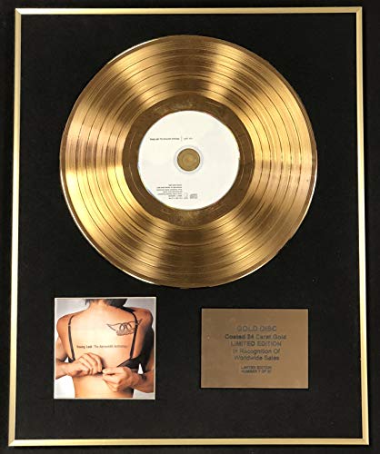 Century Music Awards – Aerosmith – Exclusivo Edición Limitada Disco de Oro de 24 quilates – Young Lust – The Anthology